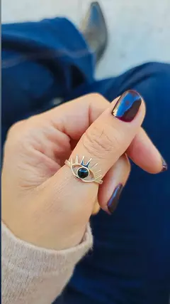 Anillo Horus - Obsidiana y Plata 925 en internet