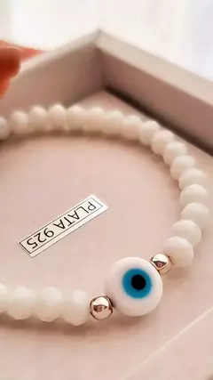 Pulsera Good Vibes Blanca - Plata 925 en internet