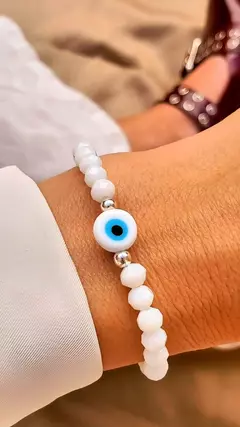 Pulsera Good Vibes Blanca - Plata 925 - comprar online