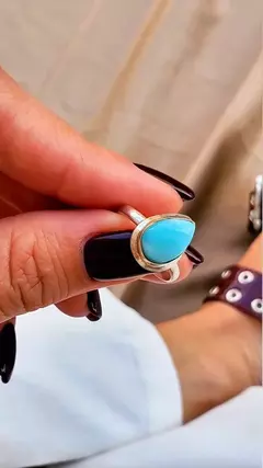 Anillo Domi - Larimar + Plata 925 - comprar online