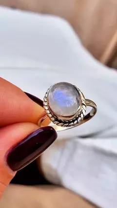 Anillo Greta - Piedra de la Luna + Plata925 - tienda online