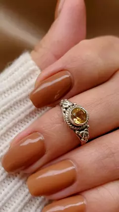 Anillo París - Citrino + Plata925