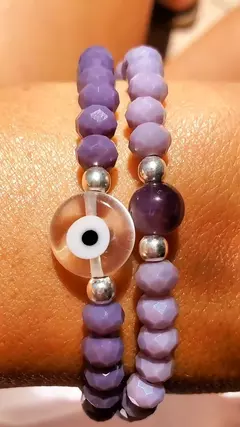 Pulsera Good Vibes Violeta - Plata 925 en internet