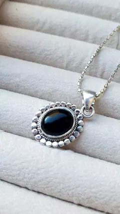 Collar Flower - Obsidiana y Plata 925 - comprar online