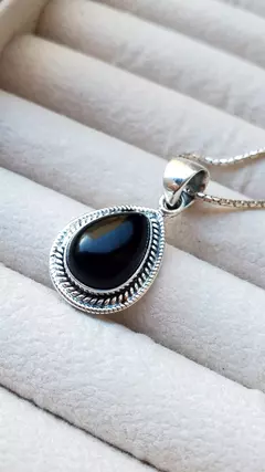 Collar Yucatan - Obsidiana y Plata 925