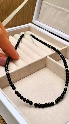 Imagen de Gargantilla Stone - Obsidiana y Plata 925
