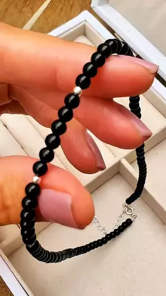Gargantilla Stone - Obsidiana y Plata 925