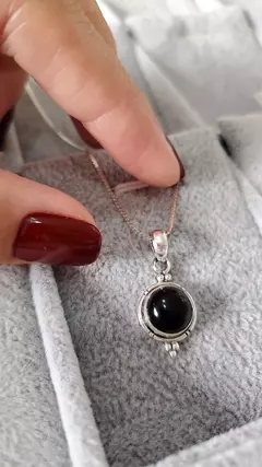 Collar Calixto - Obsidiana y Plata 925 en internet
