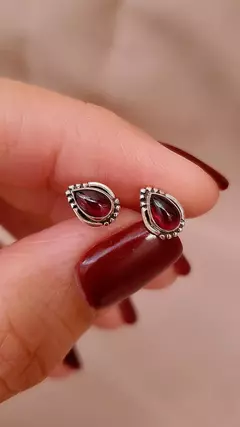 Aros Acapulco - Granate y Plata 925 - comprar online