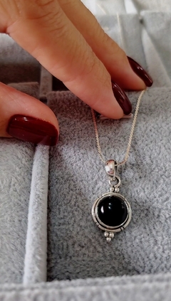 Collar Calixto - Obsidiana y Plata 925 - comprar online