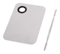 Paleta Mezcladora Maquillaje Con Espátula Acero Inoxidable en internet