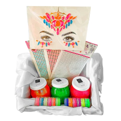 Combo Neón Party Glitter Bar Gel Fluor Strass Brillo Colores