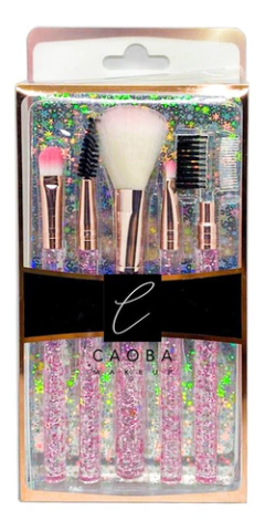 Imagen de Set X5 Brochas Mango Glitter Pinceles Para Maquillaje