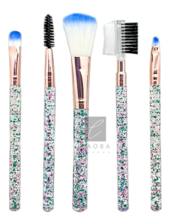 Set X5 Brochas Mango Glitter Pinceles Para Maquillaje - comprar online