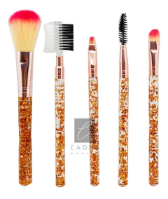 Set X5 Brochas Mango Glitter Pinceles Para Maquillaje - tienda online