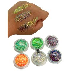 Glitter Escamas Sirena En Gel 24 Hrs 6 Tonos Holográficos en internet