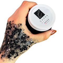 FRASCO GRANDE PARTY GLITTER EN GEL - NEGRO ESCAMAS- - comprar online
