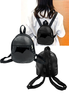MOCHILA NEGRA DE ECOCUERO - tienda online