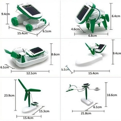 Robô Solar 6 em 1, Kit Robótica Educacional, Faça Carro, Barco, Avião... Etc - Robótica Toys | Brinquedos Educativos