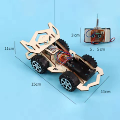 Eco Racer X4 – Carrinho de Madeira 4x4 com Controle Remoto e Montagem DIY - Robótica Toys | Brinquedos Educativos