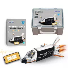 Relógio Digital de Foguete para Montar, Kit de Robótica Educativo, C/ Livro e APP, DIY, +300pcs, +6 anos.