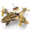 Avião de Montagem MDF e Controle Remoto, Kit de Robótica Educativa, bi motor, STEM