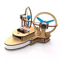 Barco de Montagem MDF, 2 hélices, 2 motores, Kit de Robótica Educativa