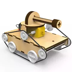 Mini Tanque de Montagem MDF com Controle Remoto, Motor DC, Kit de Robótica Educativa