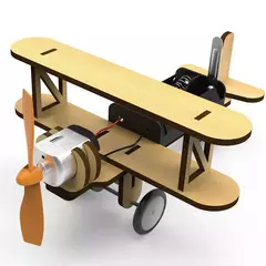 Avião de Montagem MDF, Kit de Robótica Educativa, mono motor, STEM