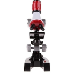 Microscópio Biológico Kit de Ciência Iniciantes c/ Lâminas | Zoom 1200x - Branco e Vermelho na internet