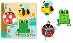 Quadro de Habilidades de Bichinhos, Madeira - Tooky Toys, +3 anos - comprar online