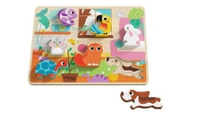 Imagem do Quebra Cabeça de Encaixe - Animais, Madeira, +12 meses, 8 peças, Tooky Toys