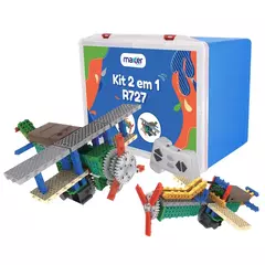 Avião de Controle Remoto 2 em 1, Robótica Educacional, DIY, +6 anos, Azul, R727