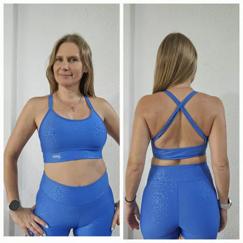 Top Greta "Texture Blue (Azul francia)"