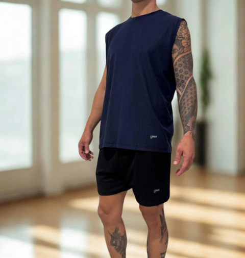 Musculosa Algodon Hombre Azul Marino - comprar online