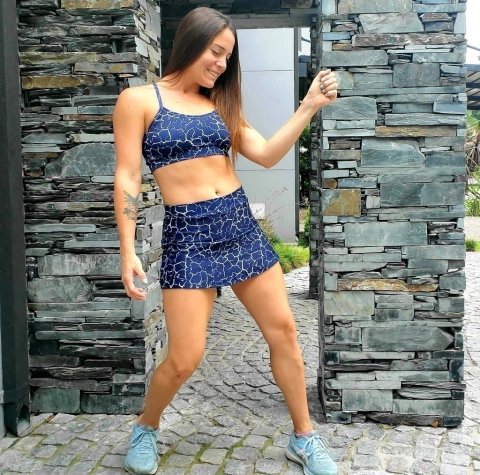 Pollera con short Clasica "Deep Blue"