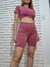 Top Manga Corta "Magenta Melange" - LEMUR FIT
