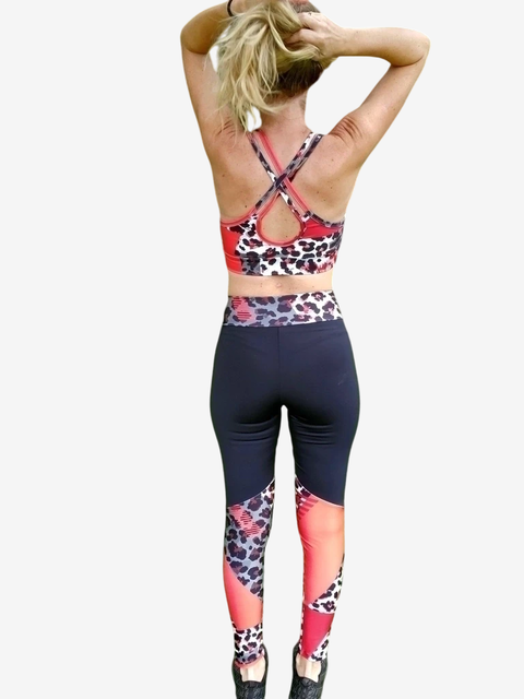 Calza Larga Combinada Negra con Fire Print - comprar online