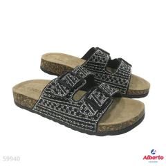 ZUECOS CHOCOLATE 8181-C NEGRO/PLATA - comprar online