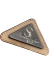 Plaquinha Metálica Triangular 4x2 cm com Moldura- 10 Unidades CONSULTAR PRAZO DE PRODUÇÃO na internet