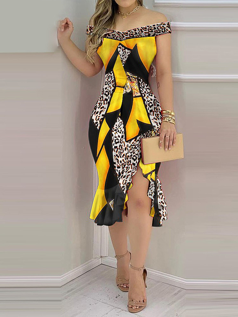 Vestido Estampado com Babados Ref 0125