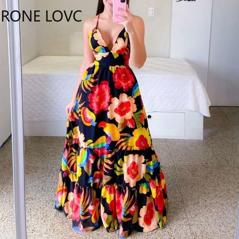 Vestido Longo Estampado Ref 073