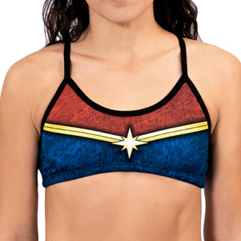 Malla Parte Superior (Top) Bretel Ancho con Cordón - Capitana marvel