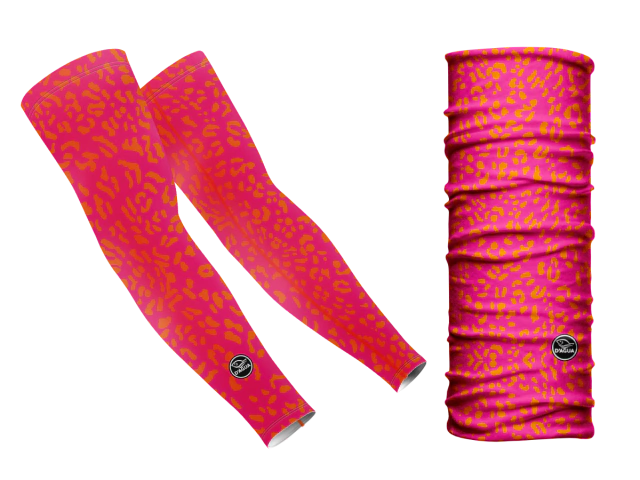 Conjunto Cuello & Mangas Térmicas Leopardo Coral