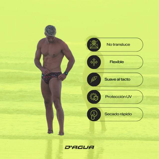 Sunga Slip Natacion NEGRA LINEAS DEGRADE — imagen 9