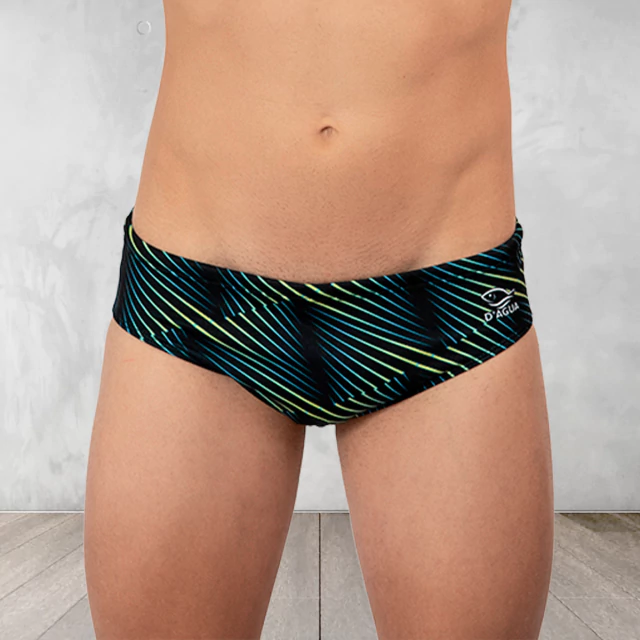 Sunga Slip Natacion NEGRA LINEAS DEGRADE — imagen 5