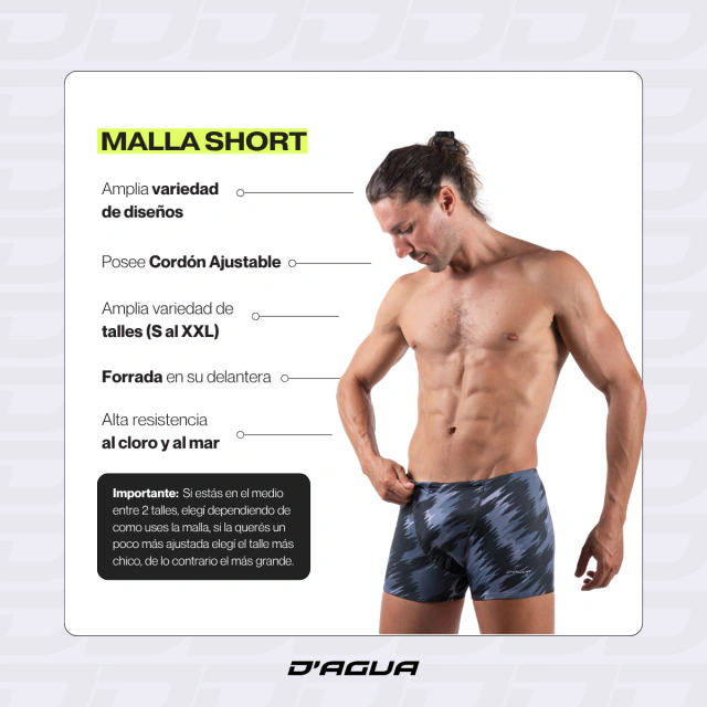 Malla Short Natacion RAYOS AZUL — imagen 3
