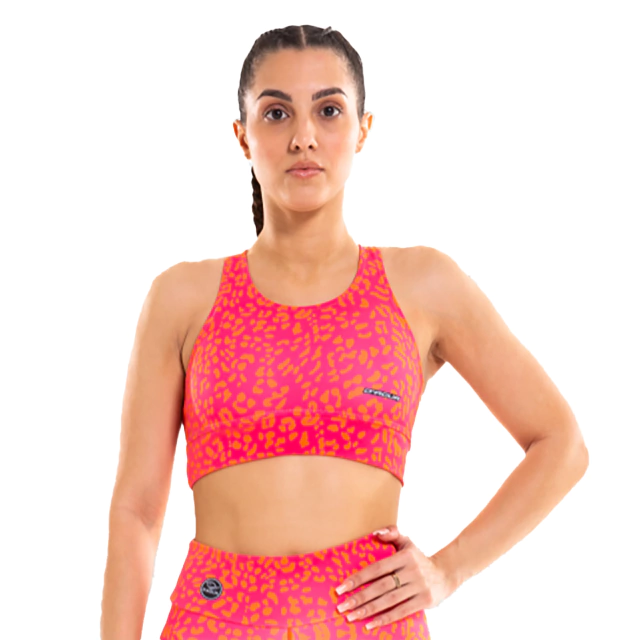 Top Deportivo Mujer Leopardo Coral
