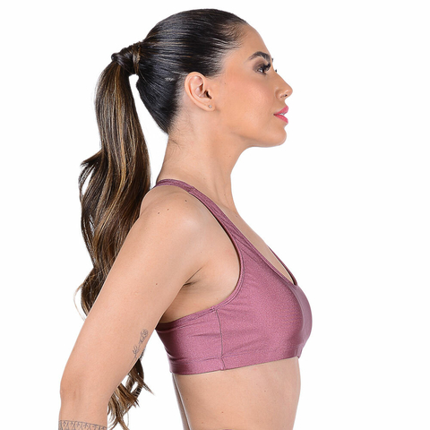Top Fitness Cirrê Com Bojo Removível Rosa Matte Summer Soul