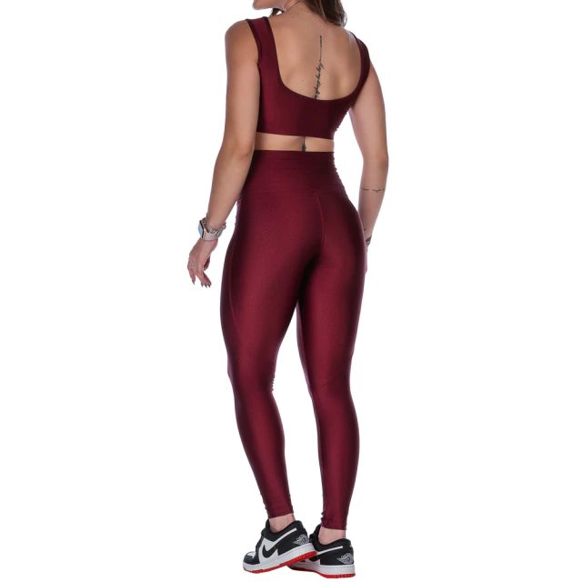 Conjunto Fitness de Alta Sustentação Bordô - Conforto e Tecnologia - comprar online